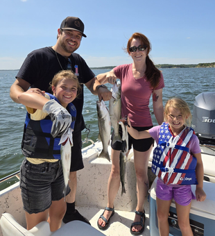 Striped bass galore at Lake Texoma!